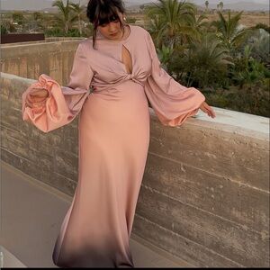 Elegant Pink Backless Dress